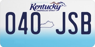 KY license plate 040JSB