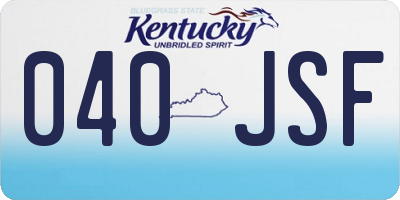 KY license plate 040JSF