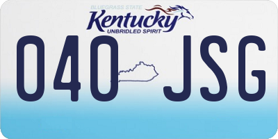 KY license plate 040JSG