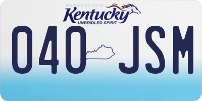 KY license plate 040JSM
