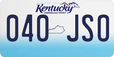 KY license plate 040JSO