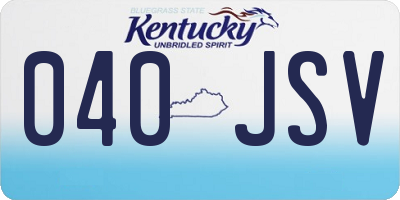 KY license plate 040JSV