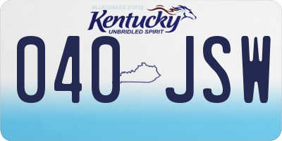 KY license plate 040JSW