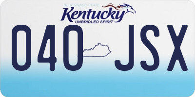 KY license plate 040JSX