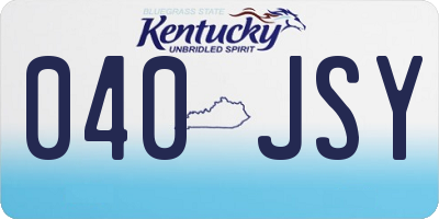 KY license plate 040JSY