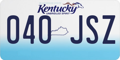 KY license plate 040JSZ