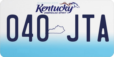 KY license plate 040JTA