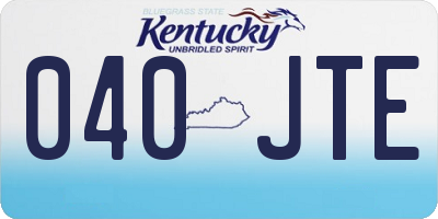 KY license plate 040JTE