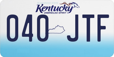 KY license plate 040JTF