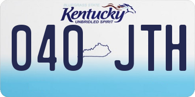 KY license plate 040JTH