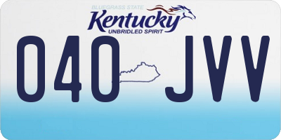 KY license plate 040JVV