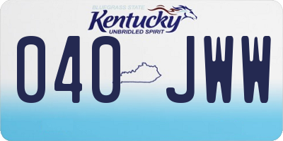 KY license plate 040JWW