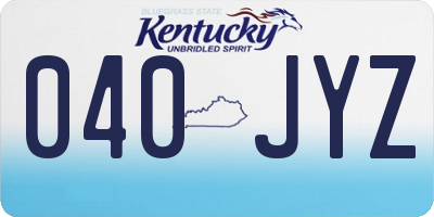 KY license plate 040JYZ