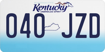 KY license plate 040JZD
