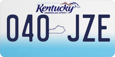 KY license plate 040JZE