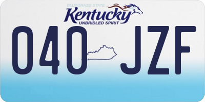 KY license plate 040JZF