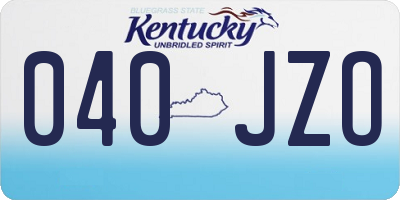 KY license plate 040JZO