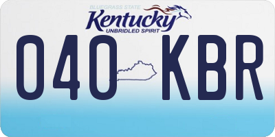 KY license plate 040KBR