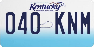 KY license plate 040KNM