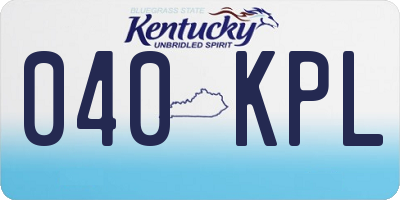 KY license plate 040KPL