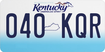 KY license plate 040KQR