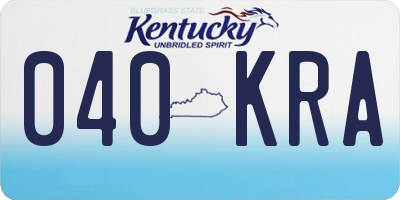KY license plate 040KRA