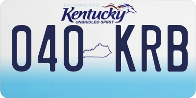 KY license plate 040KRB