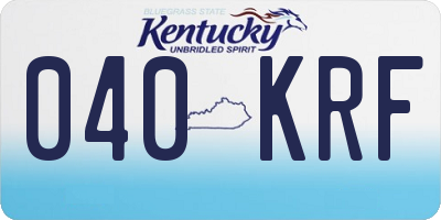 KY license plate 040KRF