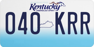 KY license plate 040KRR