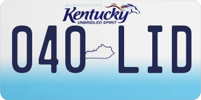KY license plate 040LID