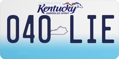 KY license plate 040LIE