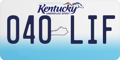 KY license plate 040LIF