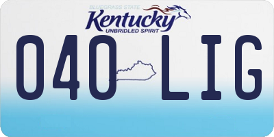 KY license plate 040LIG