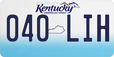 KY license plate 040LIH