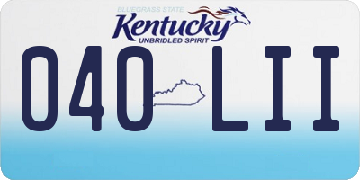KY license plate 040LII