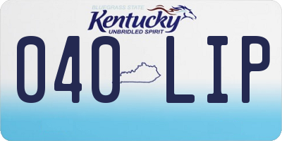 KY license plate 040LIP