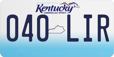 KY license plate 040LIR