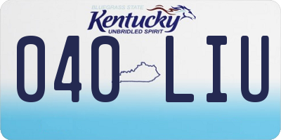 KY license plate 040LIU