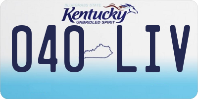 KY license plate 040LIV
