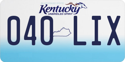 KY license plate 040LIX