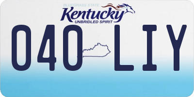 KY license plate 040LIY