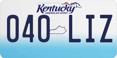 KY license plate 040LIZ