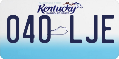 KY license plate 040LJE