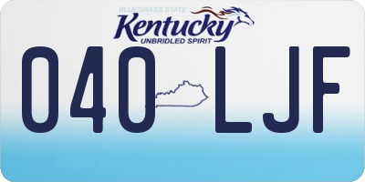 KY license plate 040LJF