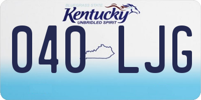 KY license plate 040LJG