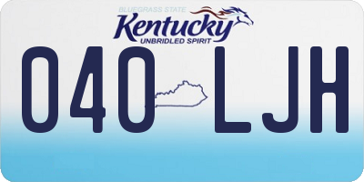 KY license plate 040LJH