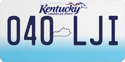 KY license plate 040LJI