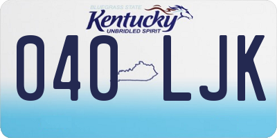 KY license plate 040LJK