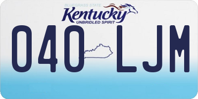 KY license plate 040LJM