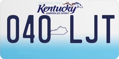 KY license plate 040LJT